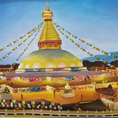 Boudhanath Stupa painting on cotton canvas