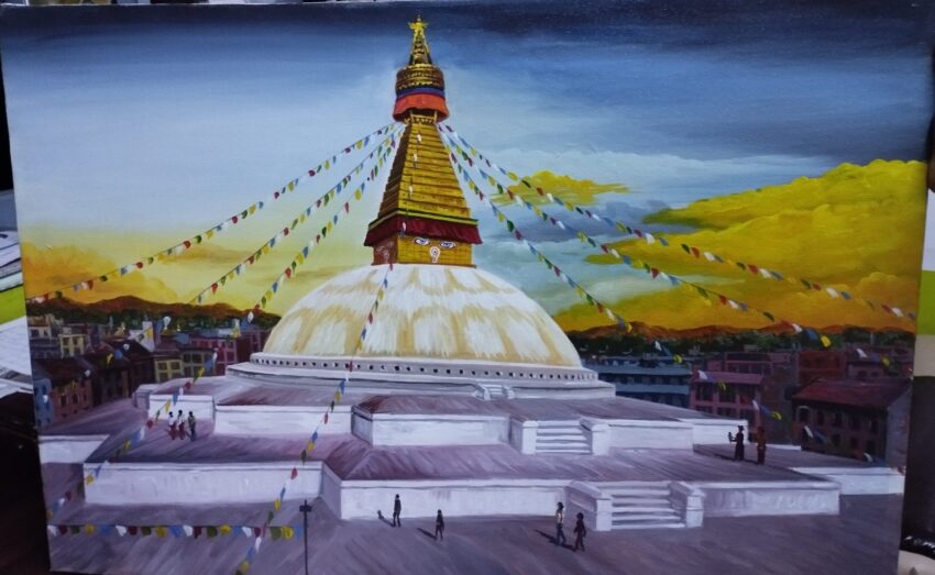 Boudhanath Painting on Canvas painting on canvas.