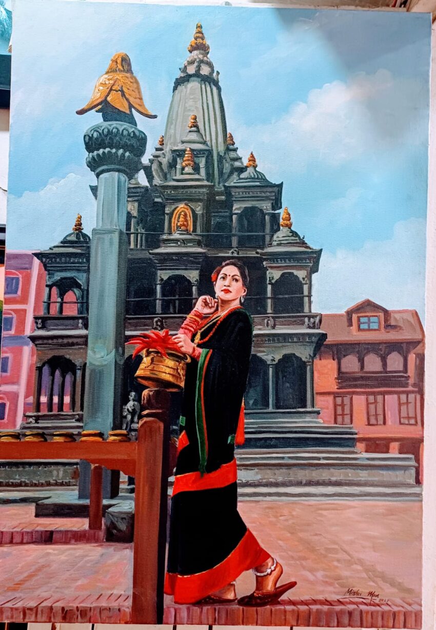 Patan Newari Culture Art On Canvas