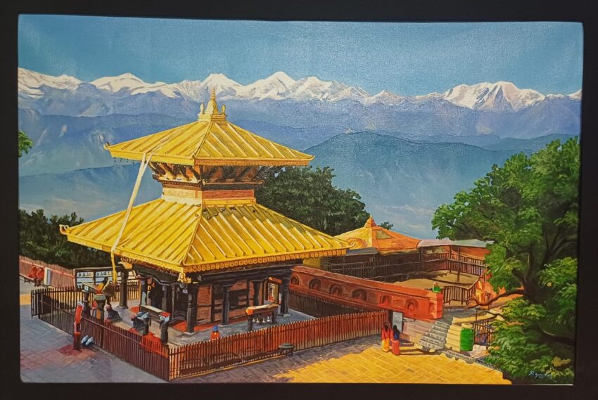 Manakamana Temple Art on Cotton Canvas