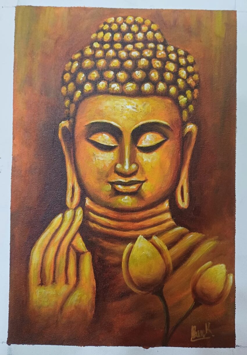 Meditation Buddha art work on canvas