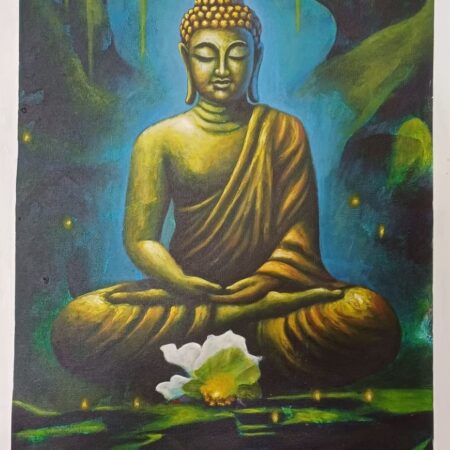 Meditation Buddha art on cotton canvas