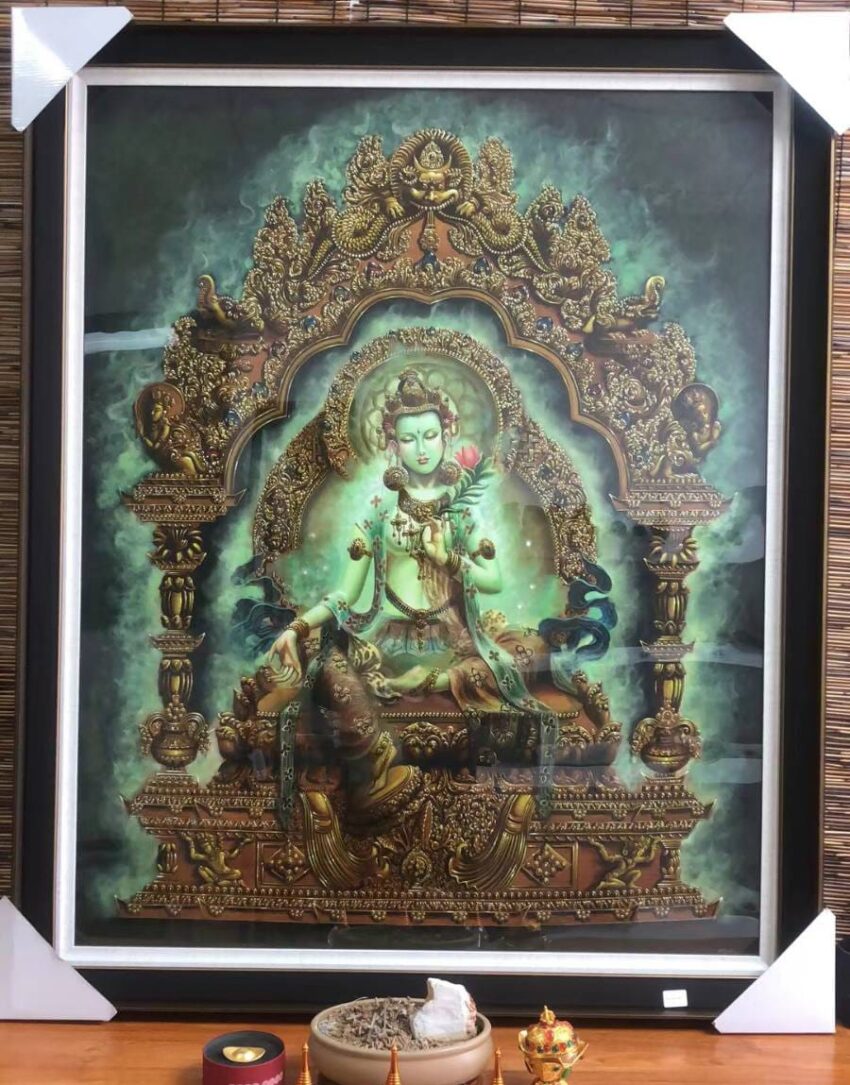 Green Tara Paubha Painting